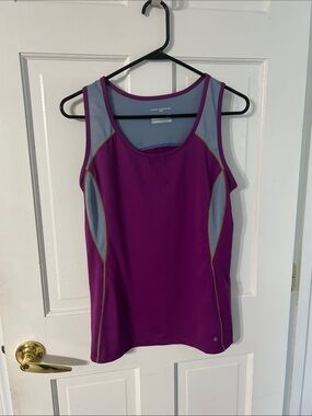 Columbia Purple Tank with Light Gray Mesh Panels